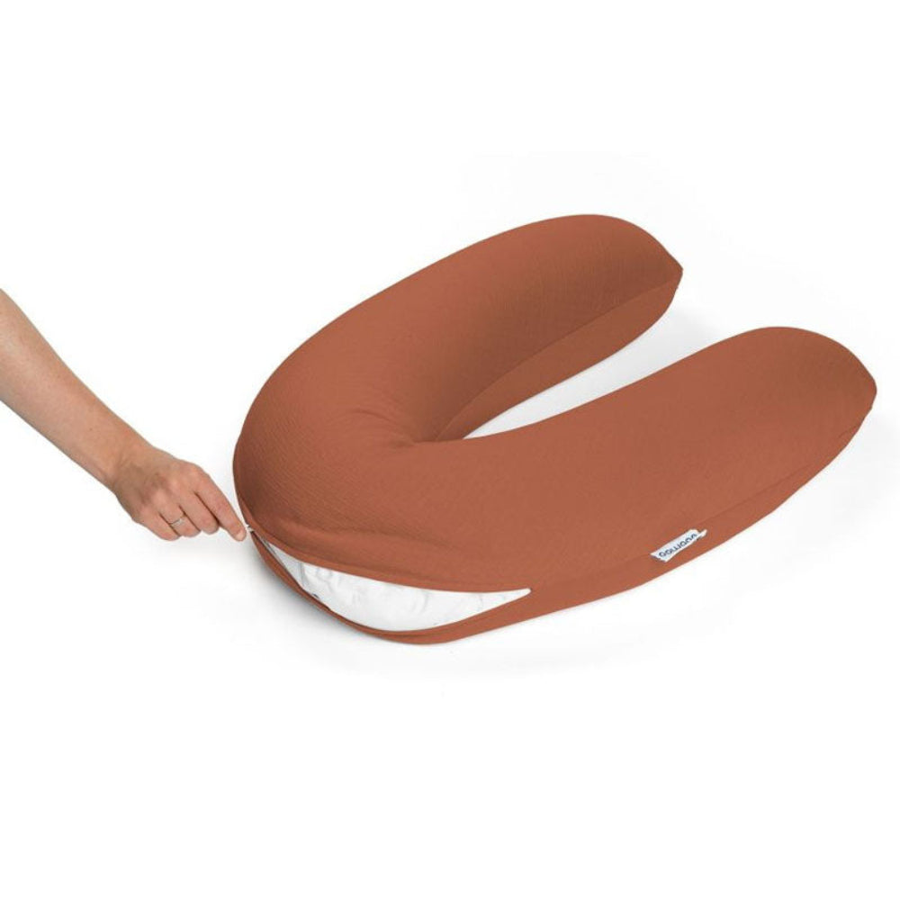 Almohada de lactancia y maternidad BUDDY Tetra Jersey Terracota Doomoo