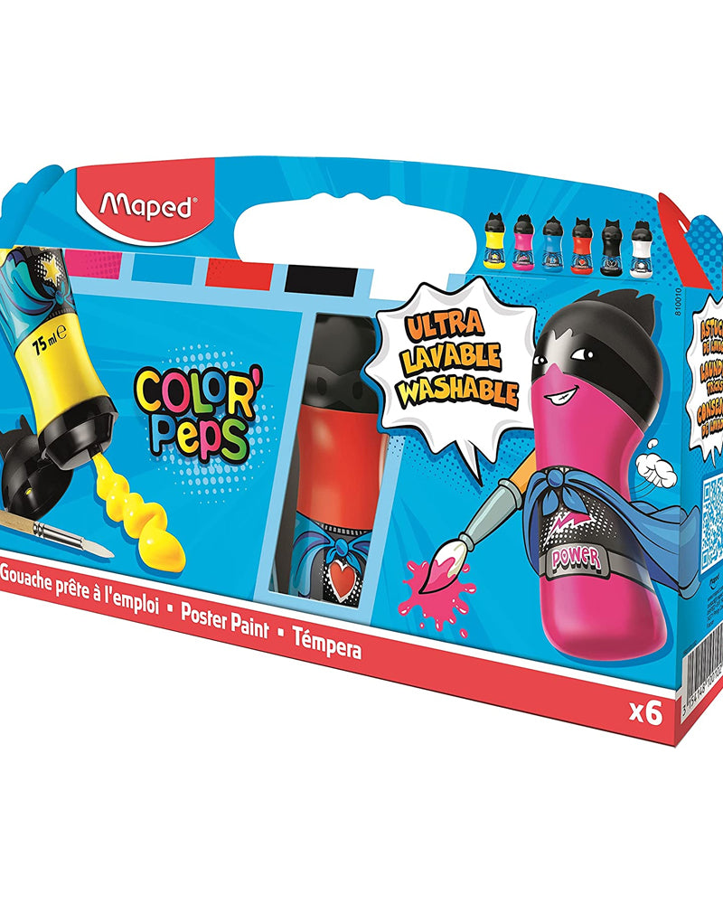 Maped Color' Peps Gouache Box of 6 Bottles 75ml