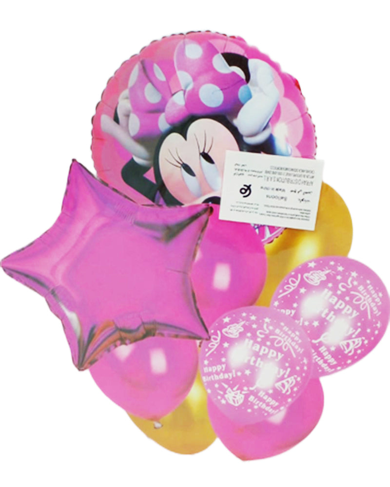 Pack Minnie Mouse 9 Smile Ballons Pour L'Anniversaire