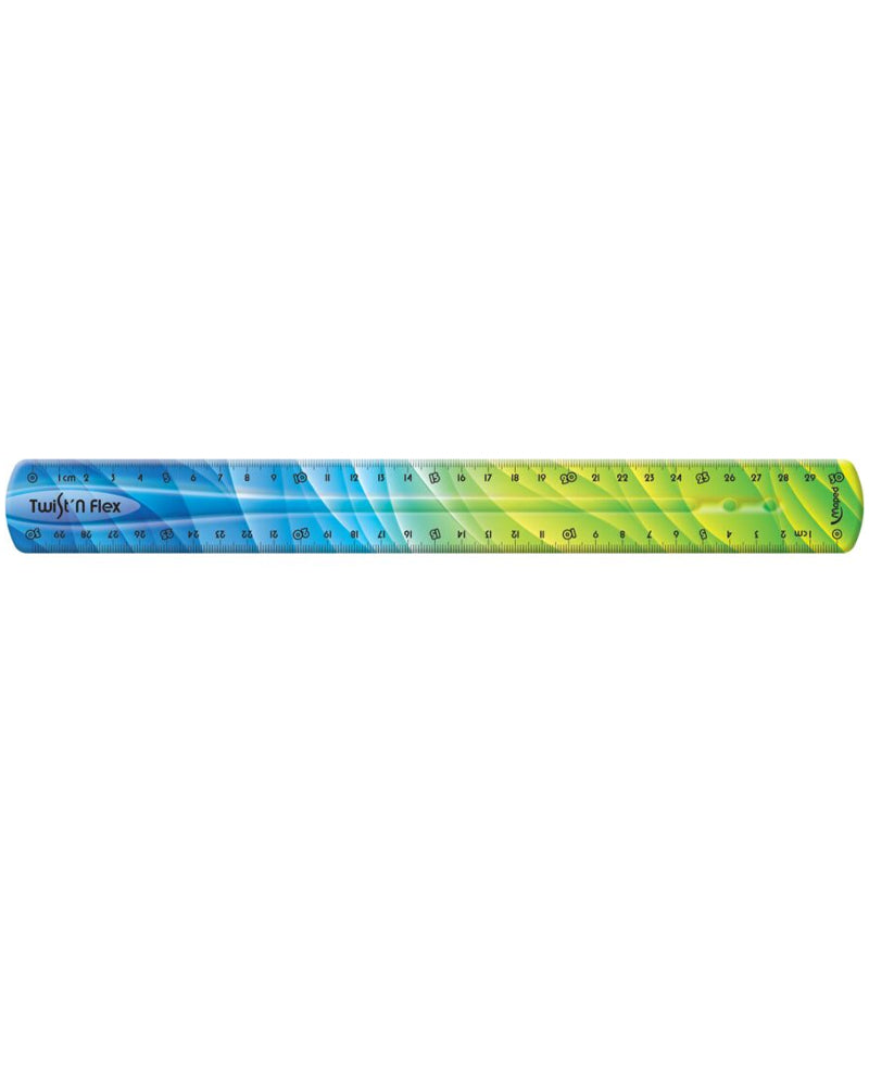 Regla Maped Decorada Twist'n Flex de 30 cm en blister - Azul y Amarillo