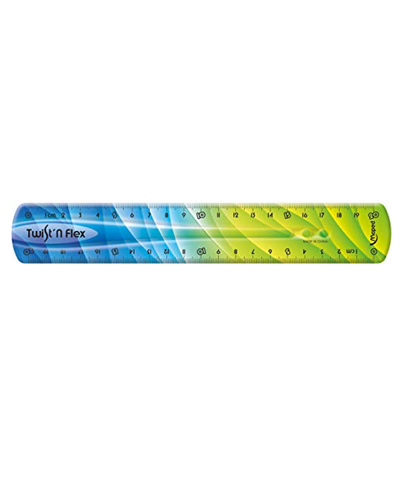 Regla Maped Decorada Twist'n Flex de 20 cm en blister - Azul y Amarillo