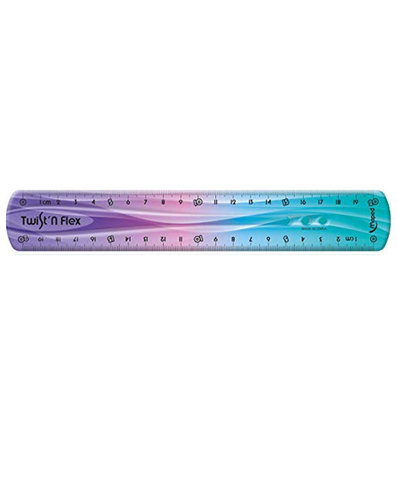 Regla Maped Decorada Twist'n Flex de 20 cm en blister - Azul y Morado