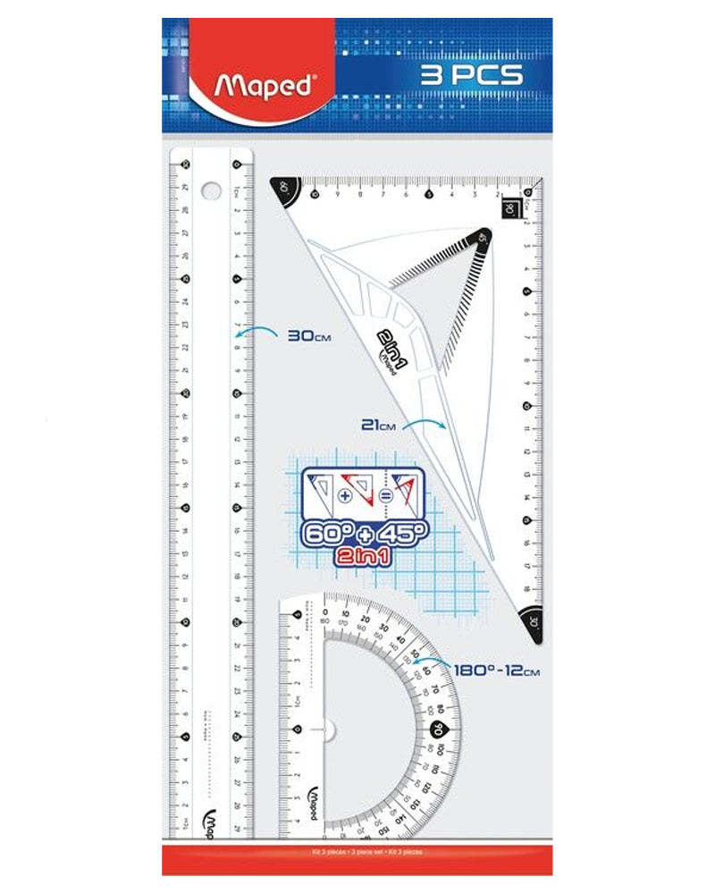 Maped Tracing Kit 30cm 3 Piezas Geométrico