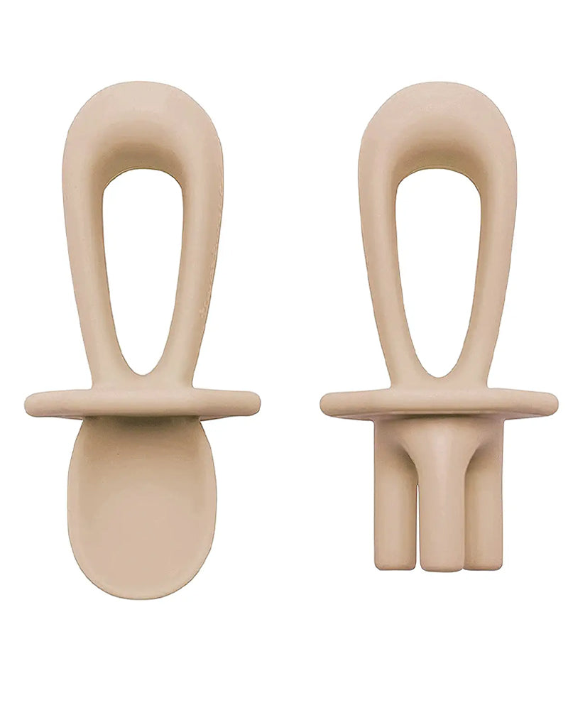 Tiny Twinkle Couverts d'apprentissage en silicone - Beige