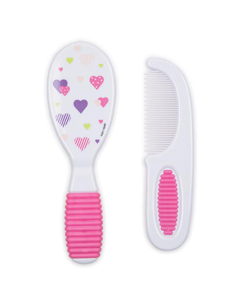 Set Brosse et Peigne Nuby 3m+ - Rose