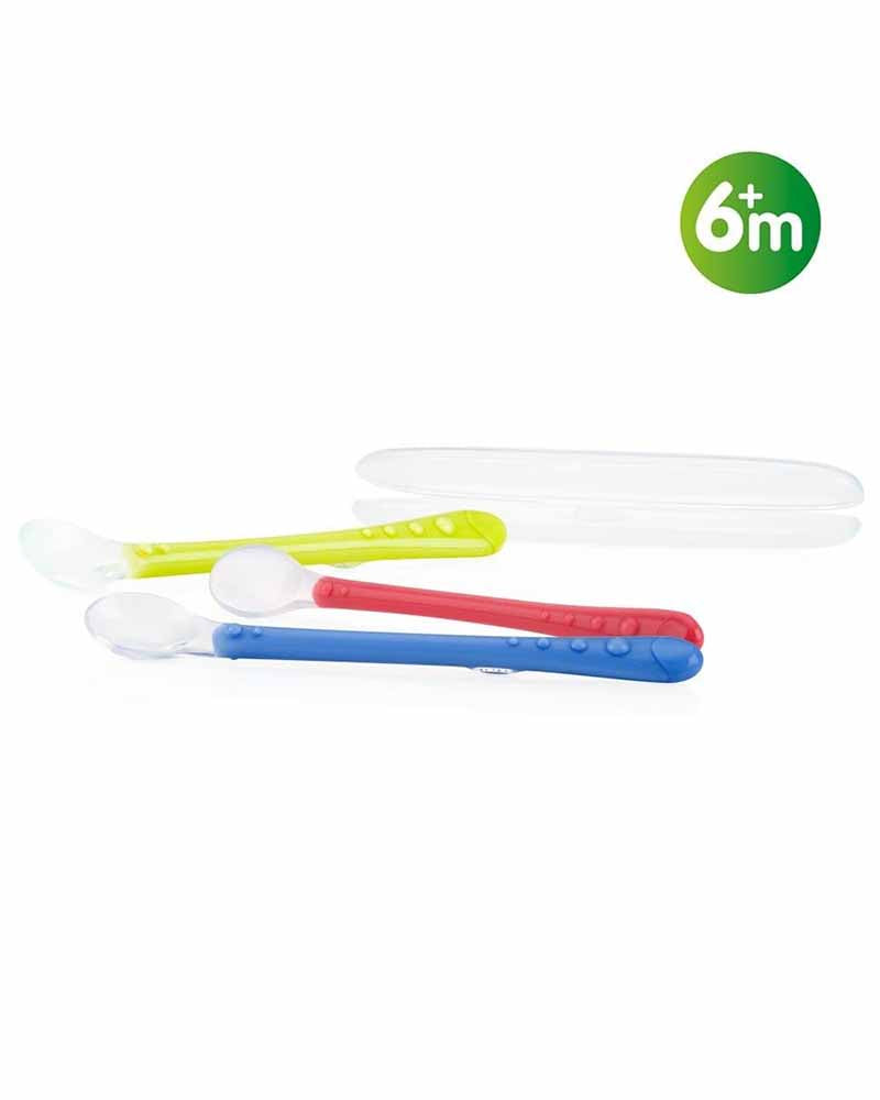 Cuillère souple en silicone Nûby 6m+ - Rouge
