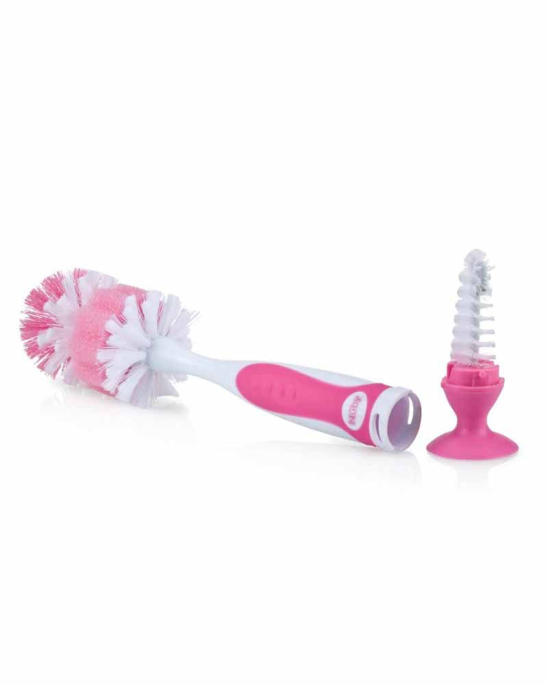 Goupillon Nûby Biberon et Tétine avec ventouse - Rose