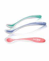 Juego de 2 cucharas termosensibles con borde suave Nûby +3m - Menta