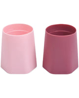 Juego de 2 vasos de entrenamiento de silicona Tiny Twinkle - rosa y burdeos