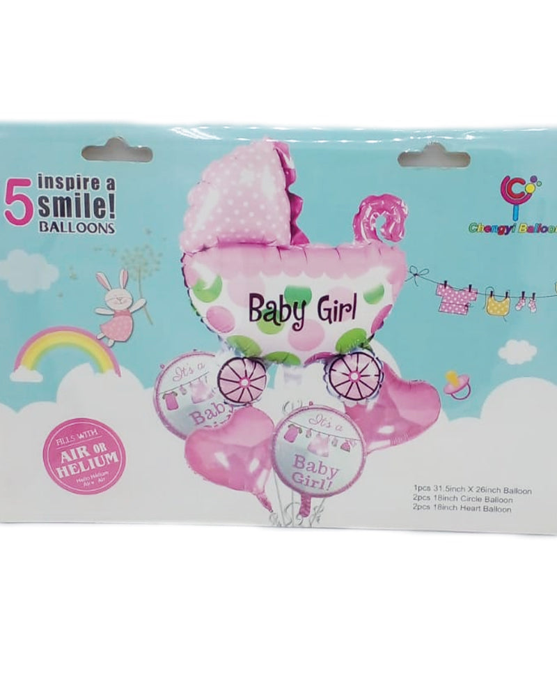 Pack Ballon It's Baby Girl 5 Pièces de Décoration