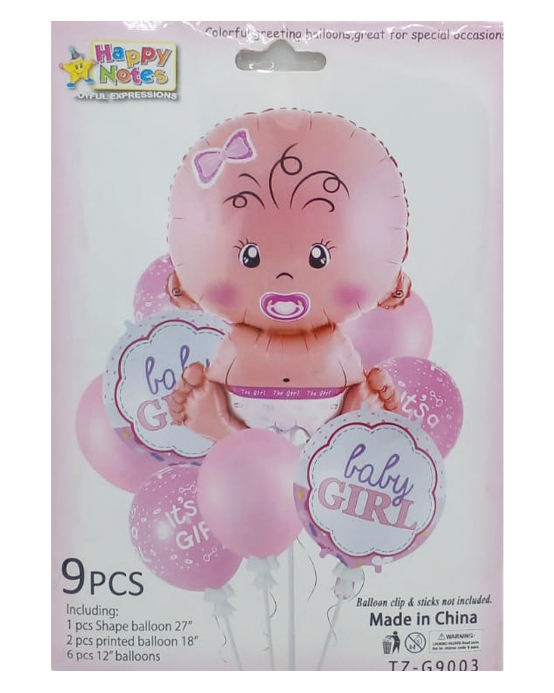 Es Baby Girl Globo Pack 9 Piezas Decoración