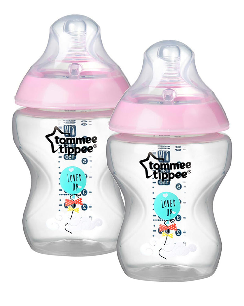 Juego de 2 biberones Tommee Tippee Closer to Nature 0m+ rosa - 260 ml
