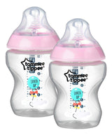 Juego de 2 biberones Tommee Tippee Closer to Nature 0m+ rosa - 260 ml