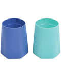 Juego de 2 vasos de aprendizaje de silicona Tiny Twinkle - Azul y verde