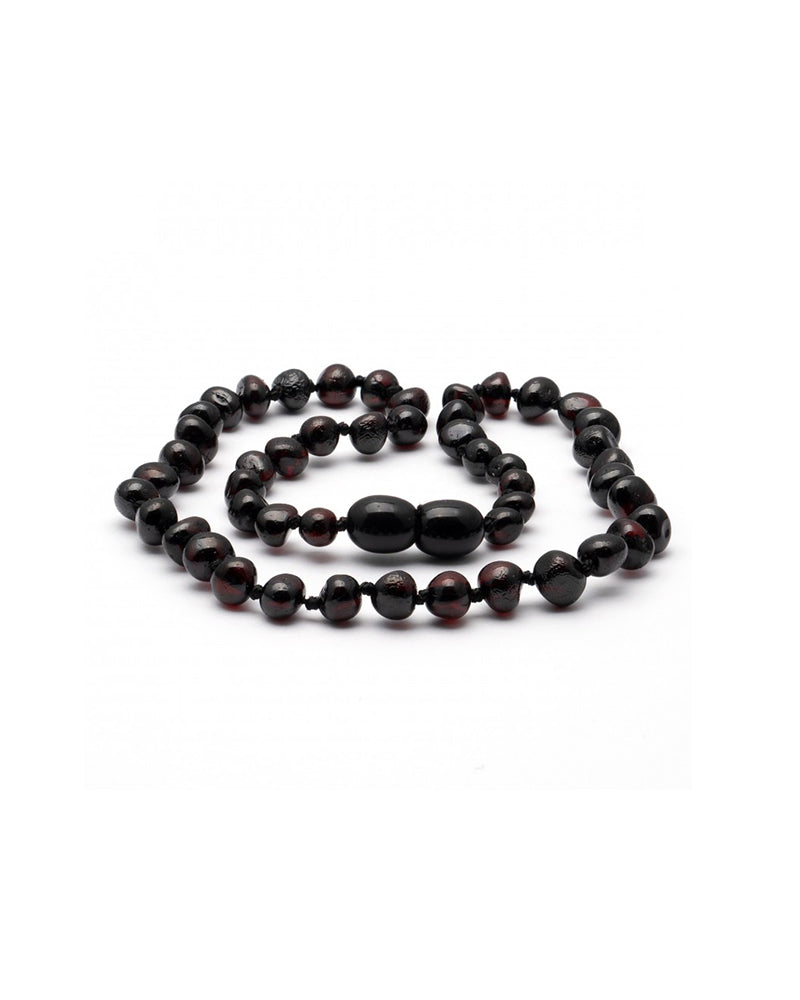 Collier Ambre avec Certificat d'authenticité pour bébé - Noir