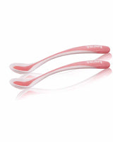 Lot de 2 cuillères Nûby thermosensibles avec bord doux +3m - Rose