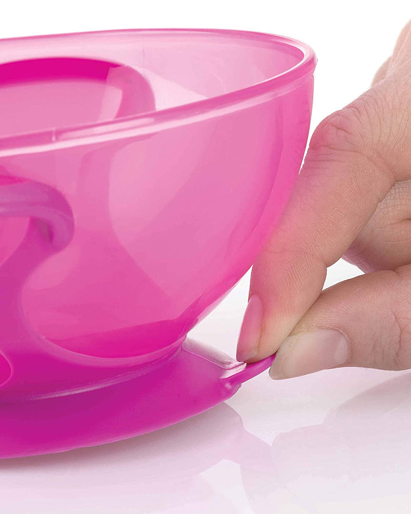 Bol Nûby Ventouse Cuillère et Couvercle 6m+ 400ml - Rose