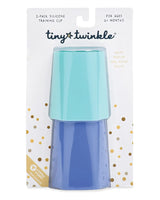 Tiny Twinkle Lot de 2 tasses d'apprentissage en silicone - Bleu & Vert