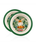 Nuby 2-Piece Bamboo Print Bowl - Green