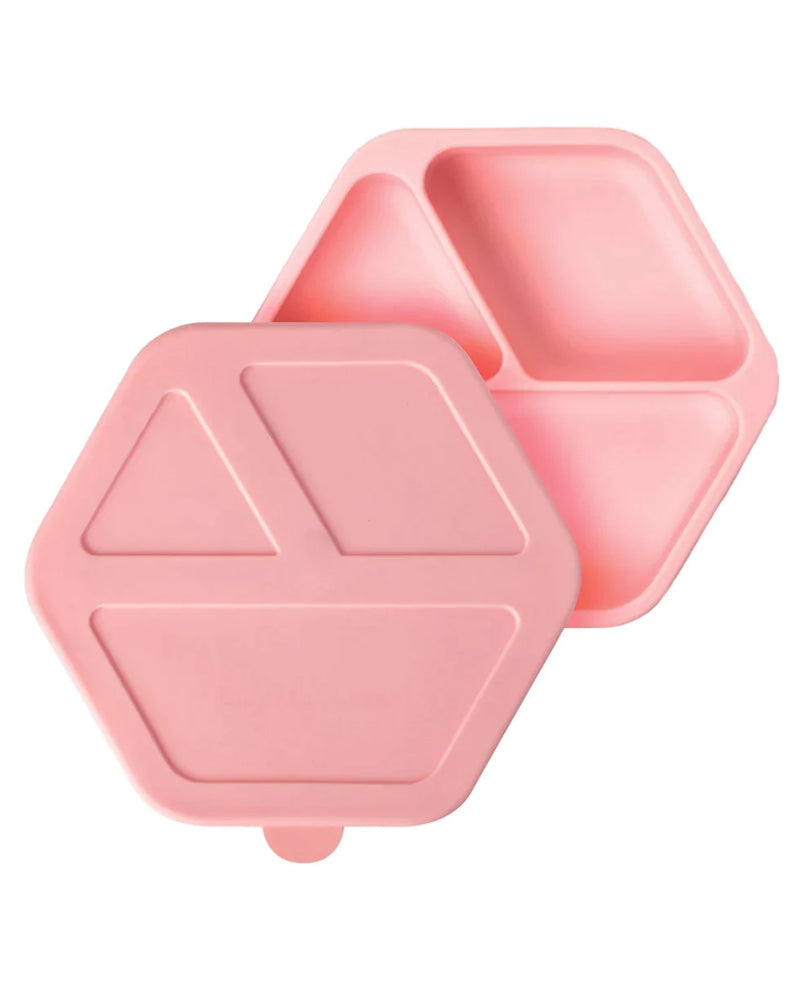 Tiny Twinkle Compartment Plate with Silicone Lid - Pink