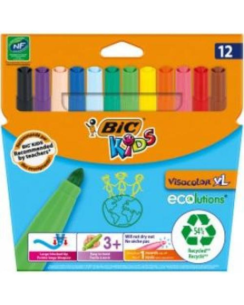 Boîte de 12 Stylos feutre Bic Visa Xl Eco