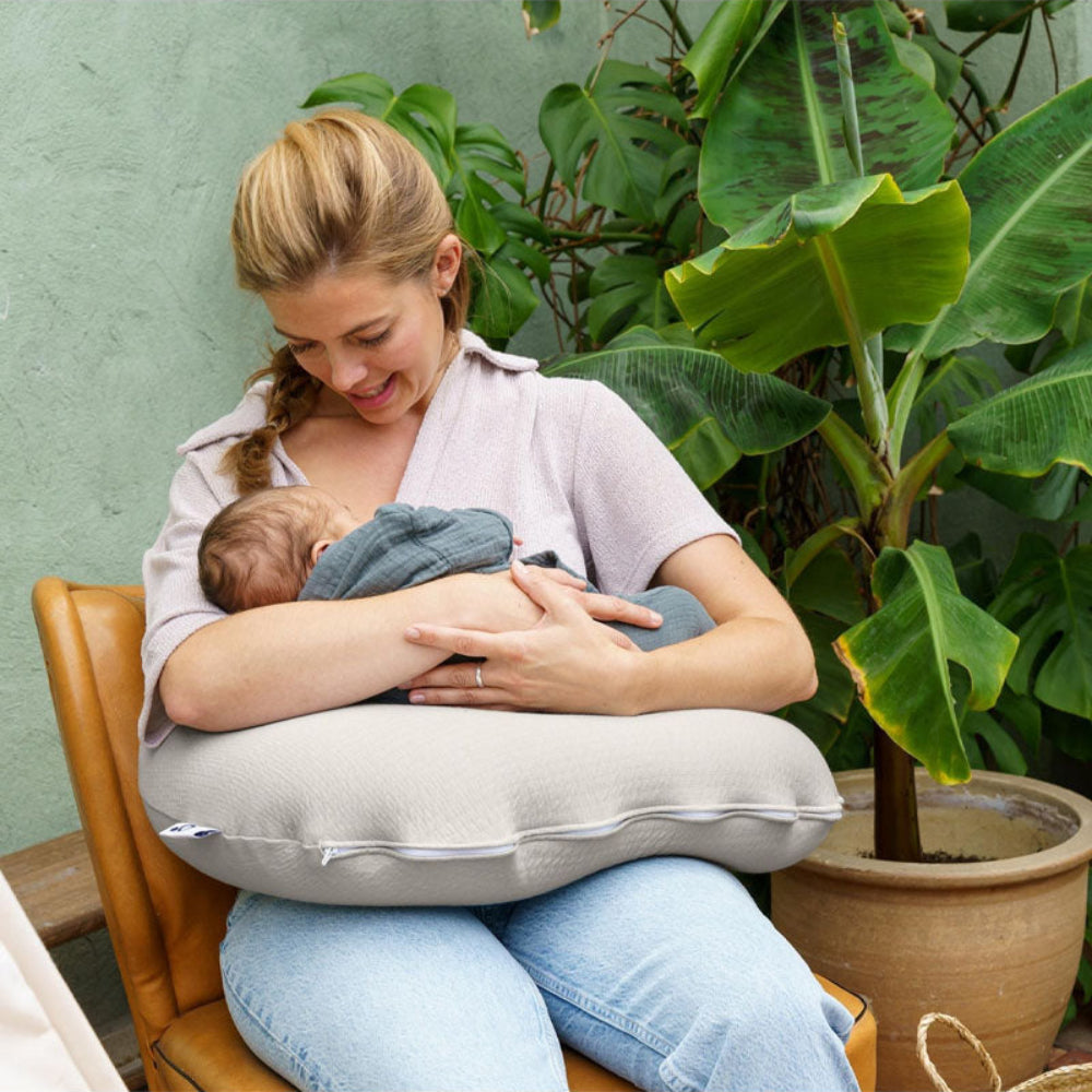 Coussin d'allaitement & maternité SOFTY Tetra Jersey Beige Doomoo