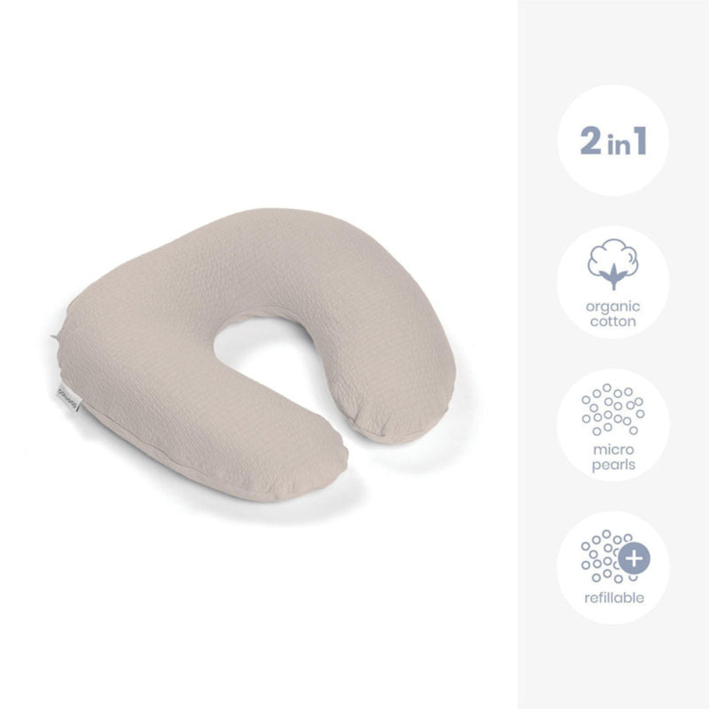 Coussin d'allaitement & maternité SOFTY Tetra Jersey Beige Doomoo