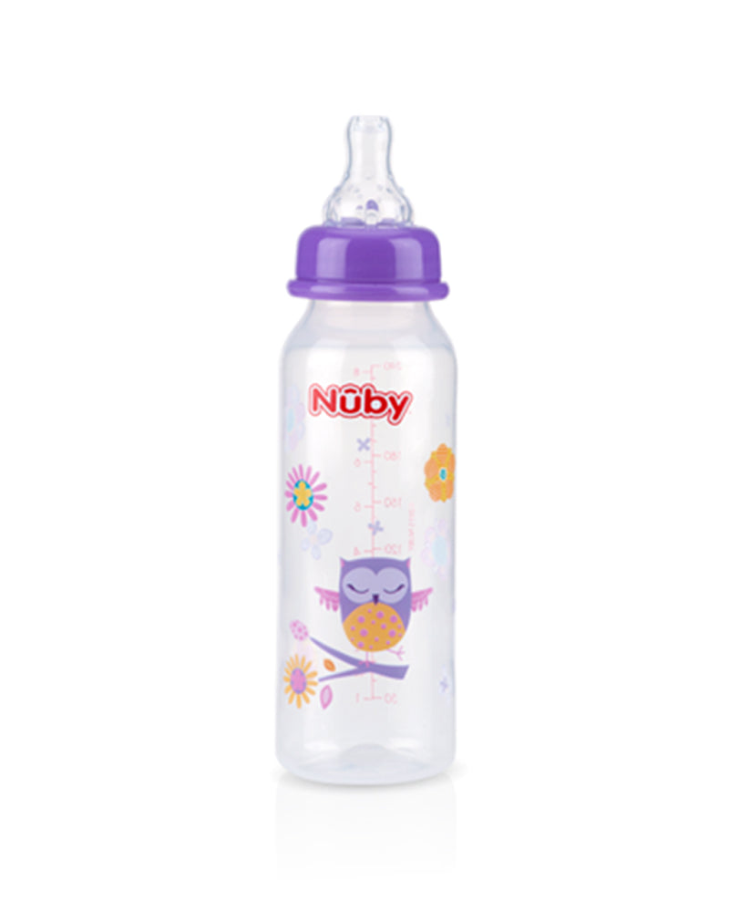Nûby Standard Neck Baby Bottle Slow Flow 0m+ 240ml - Mauve