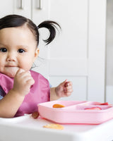 Tiny Twinkle Assiette compartimentée avec couvercle en silicone - Rose