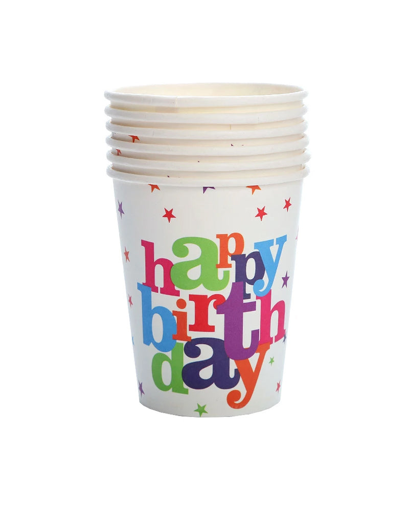 Pack of 10 Paper Cups - Happy Birthday