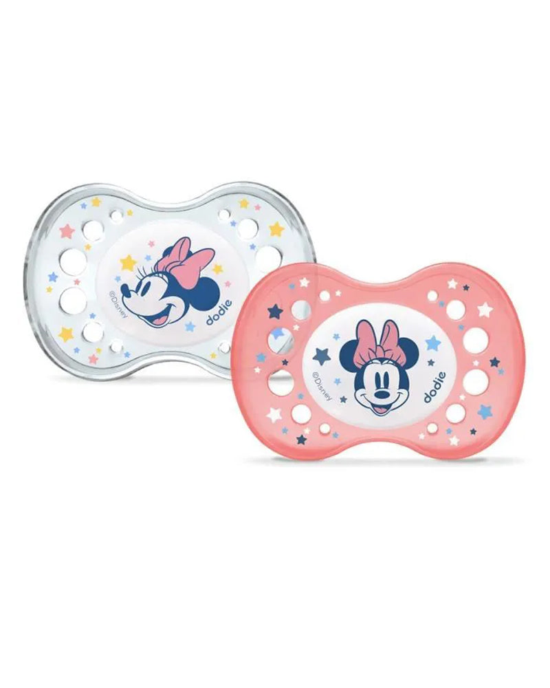 Lot de 2 Sucettes Anatomiques Dodie Silicone 18m+ - Nuit Minnie