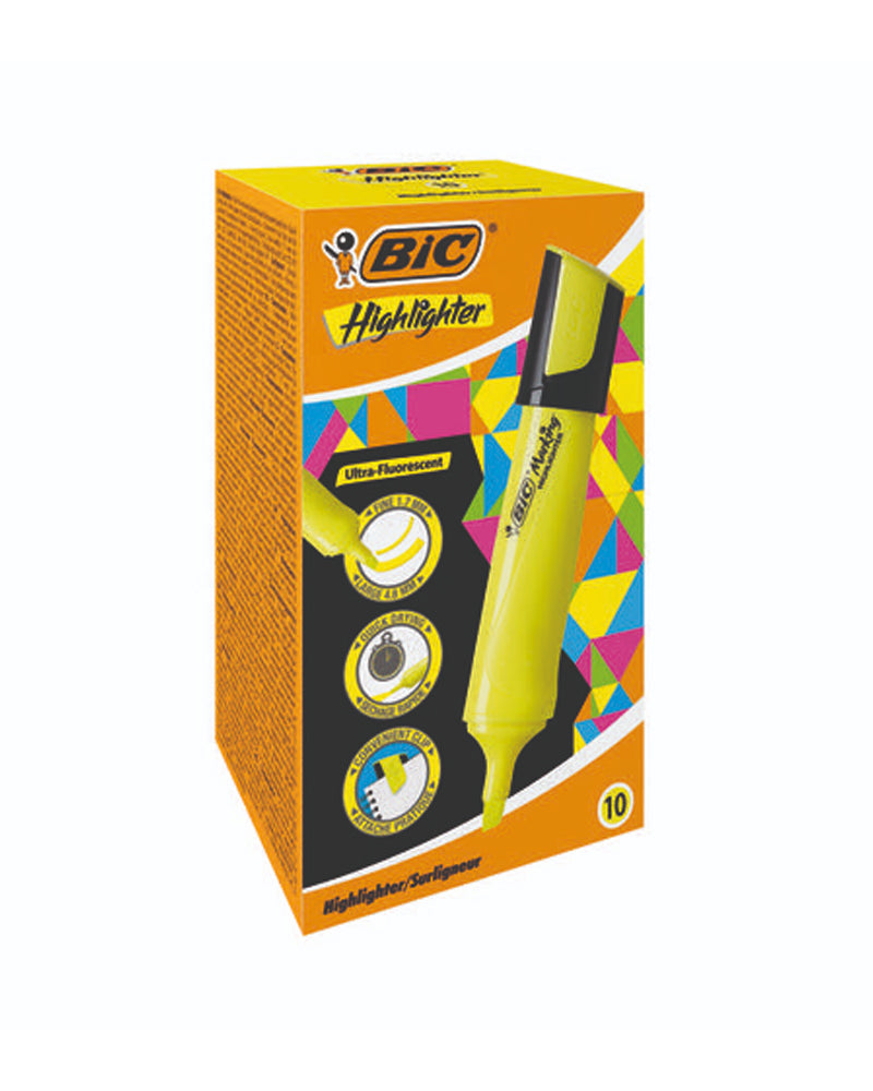 Punta de cincel para resaltador fluorescente Bic - Amarillo
