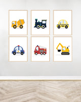 Ensemble de 6 Tableaux décoratifs - Moyens de transport - Bois
