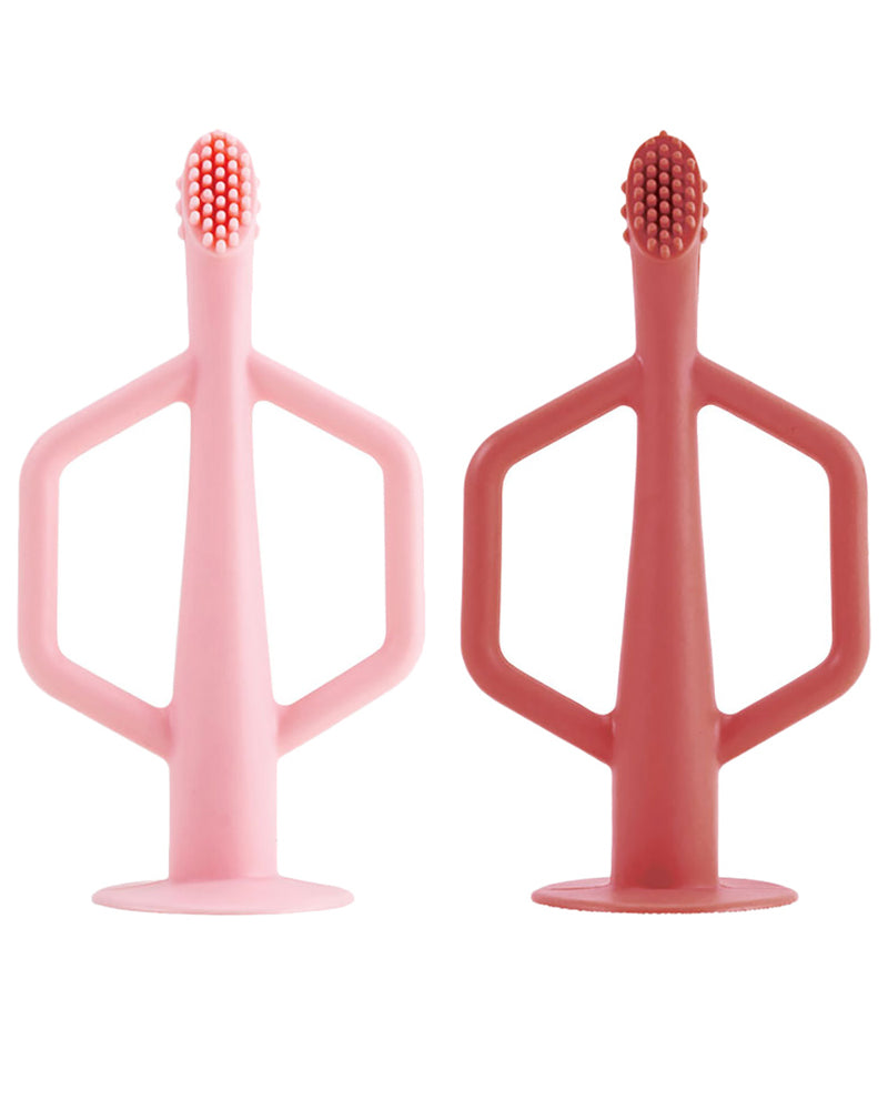 Tiny Twinkle Cepillo de Dientes de Silicona 6M+ - Rosa y Borgoña