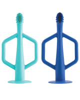 Tiny Twinkle Cepillo de Dientes de Silicona 6M+ - Azul y Verde