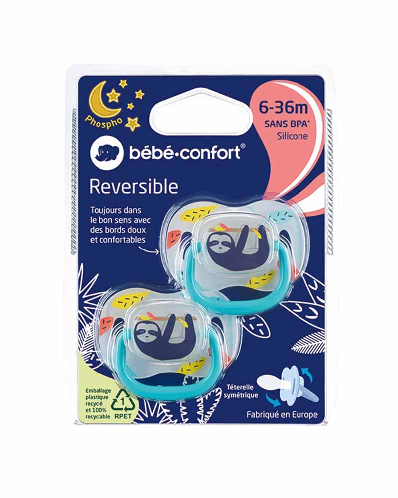 Set of 2 Bébé Confort Reversible Pacifiers 6-36m - Lazy Sloth