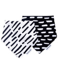 Tiny Twinkle Lot de 2 bavoirs bandana - Noir & Blanc