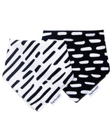 Tiny Twinkle Lot de 2 bavoirs bandana - Noir & Blanc