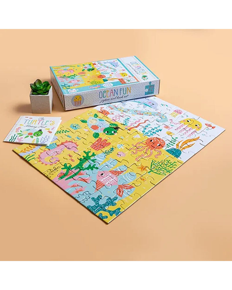 Boîte de puzzle et livre Ocean Fun