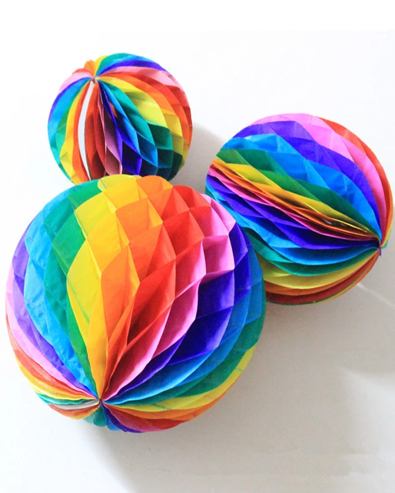 Boules de papier arc-en-ciel