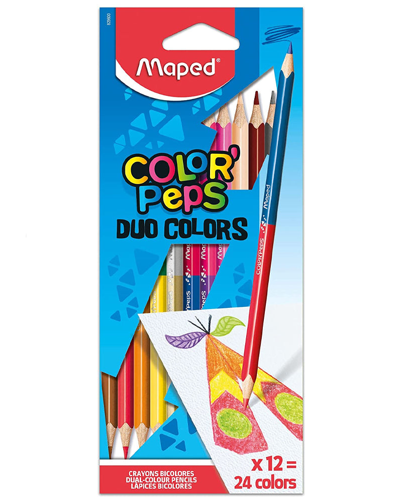 Maped Boîte de 12 Crayons color'peps 18cm Duo