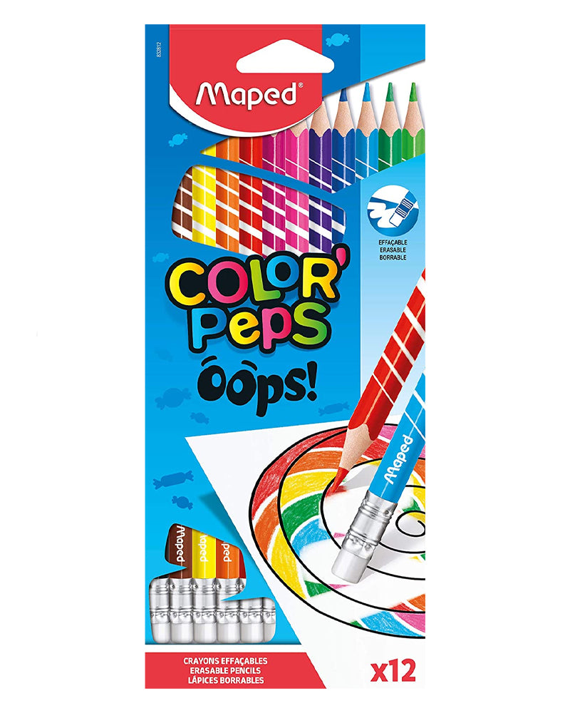 Maped Caja de 12 lápices borrables Color'peps Oops
