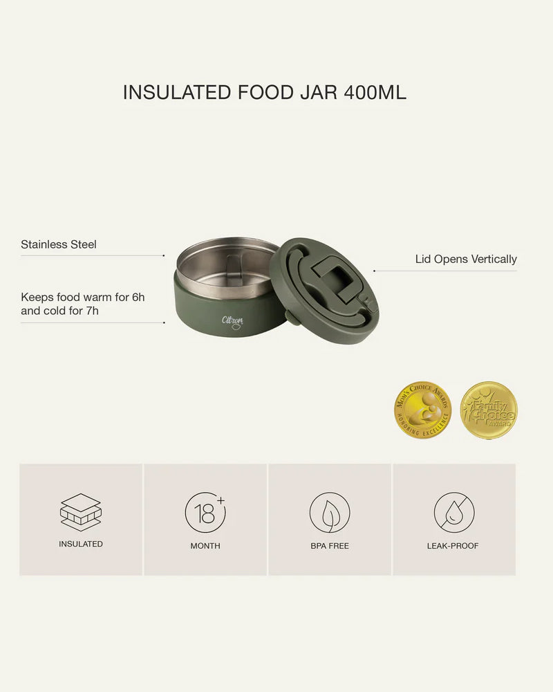 Citron Thermos Alimentaire en Acier Inoxydable 400ml - Vert