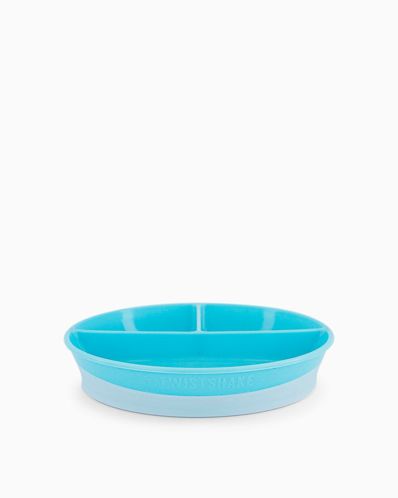 Assiette 3 Compartiments Avec Couvercle - Bleu