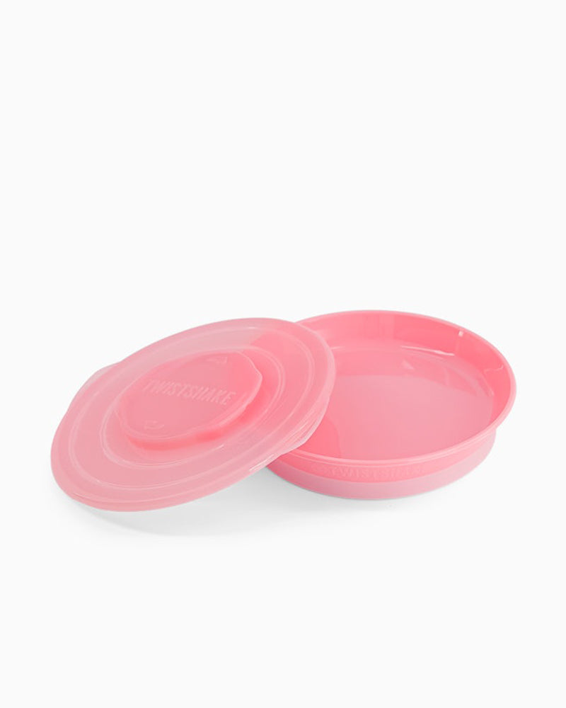 Twistshake Plate with Lid - Pink