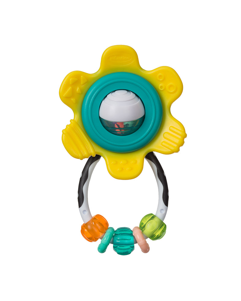 Infantino Sonajero Mordedor Giratorio Flor 0m+ - Amarillo