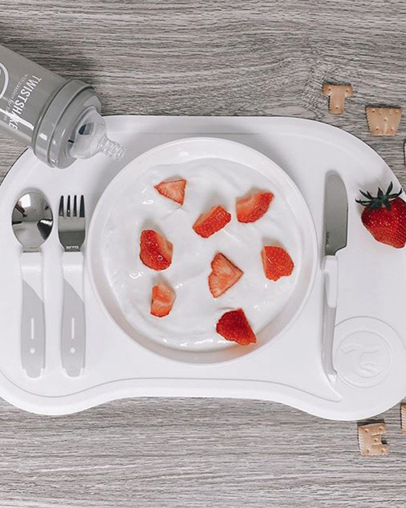 Bandeja Click-Mat y plato Twistshake - Blanco
