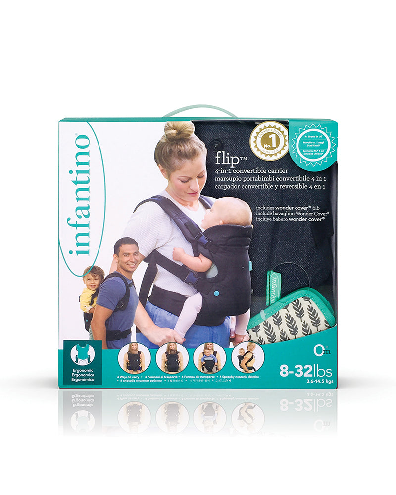 Infantino Porte-bébé Flip Ergonomique 4 en 1 - Denim Noir