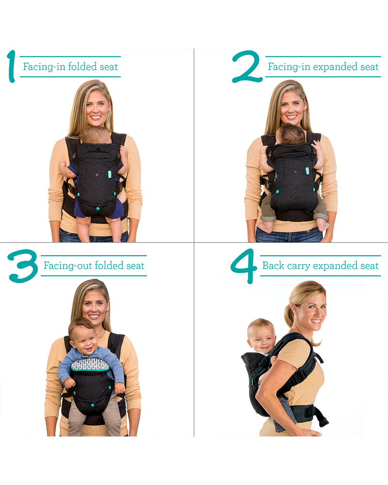 Infantino Porte-bébé Flip Ergonomique 4 en 1 - Denim Noir