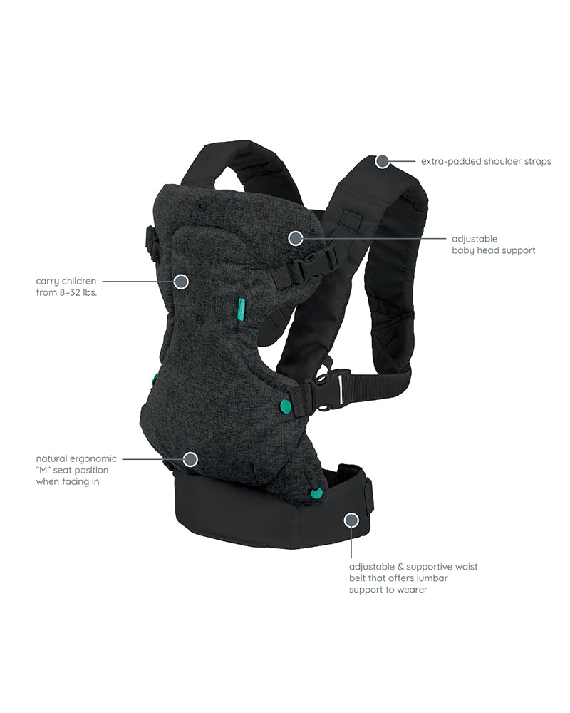 Infantino Porte-bébé Flip Ergonomique 4 en 1 - Denim Noir